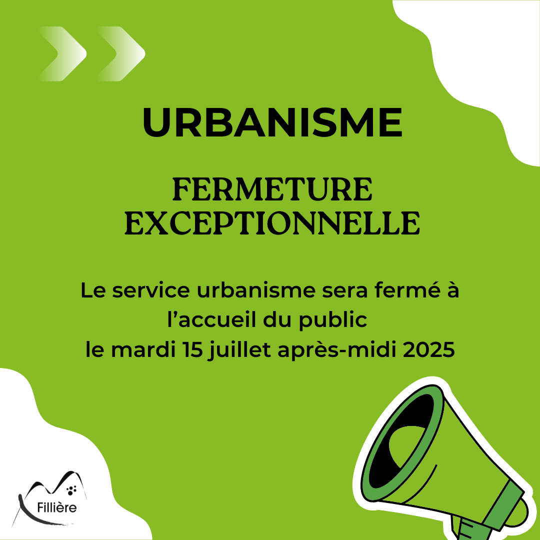 Fermeture exceptionnelle du service urbanisme.