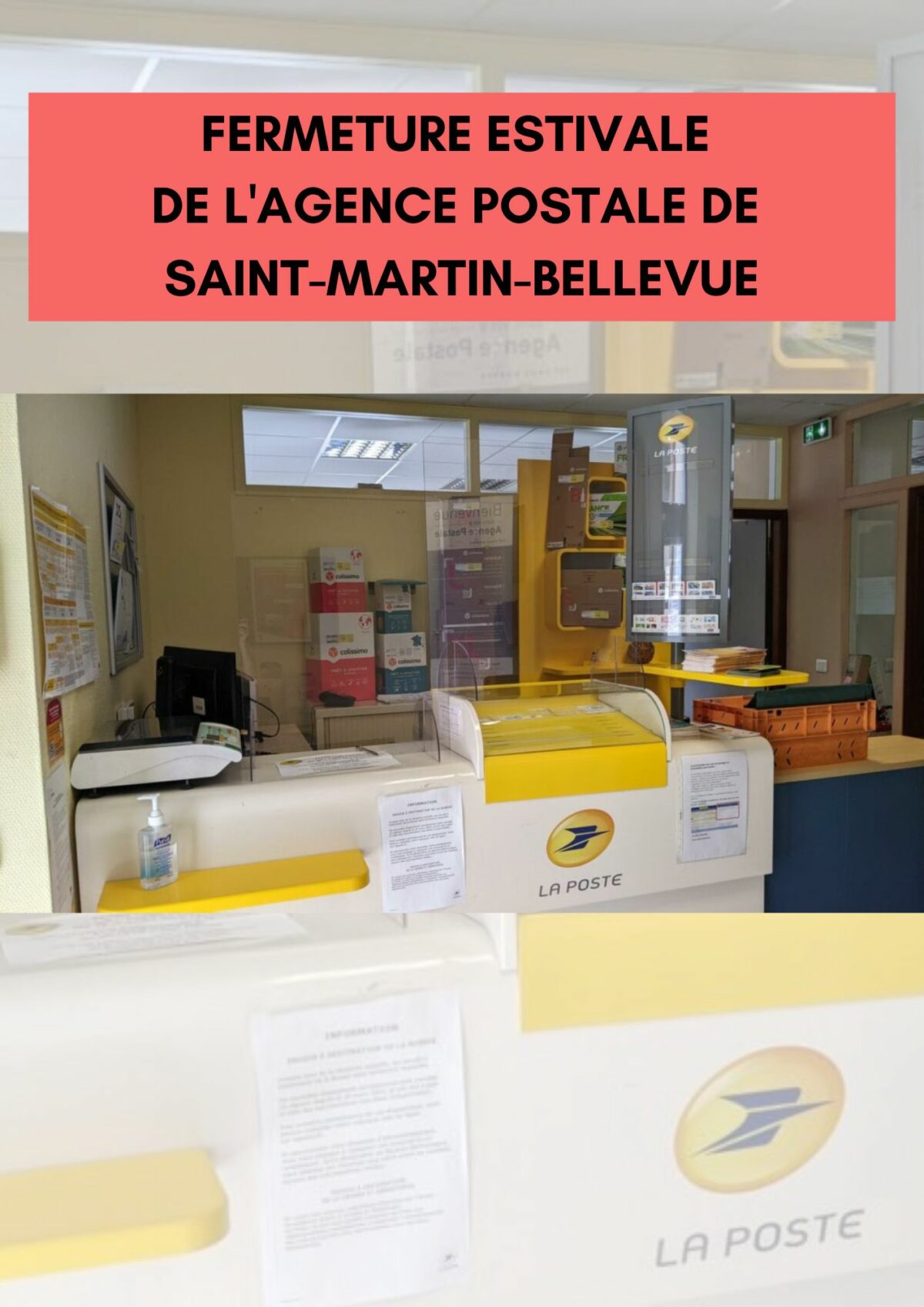 Fermeture estivale de l’Agence postale de Saint-Martin-Bellevue