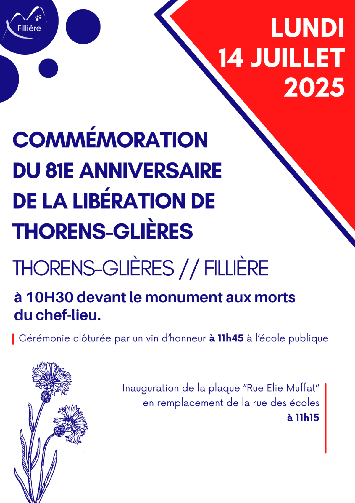 Cérémonie de commémoration de la libération de Thorens-Glières
